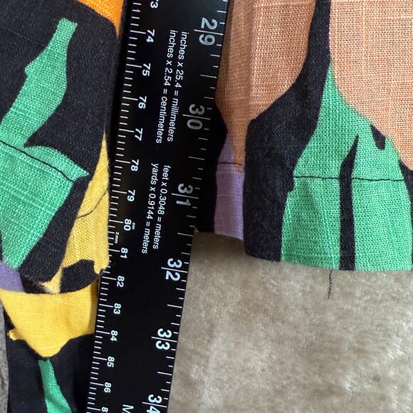 Roxy Short Sleeve Belted Jumpsuit Bold Floral Print Artsy Retro Style | Size XS - Picture 8 of 10